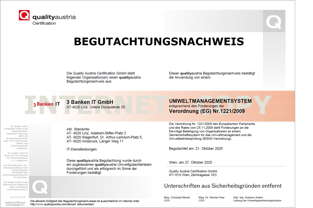 Umweltmanagementsystem Verordnung (EG) Nr. 1221:2009